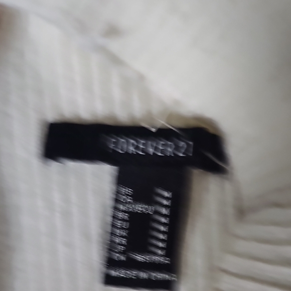 Express Cream Ribbed Sweater - Picture 2 of 3